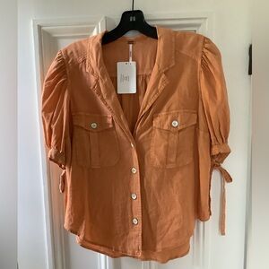 NWT Free People Safari Babe Top In Peach SZ XS